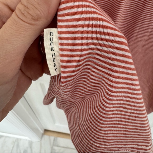 Men's Duck Head Striped Polo Shirt - Red - Picture 4 of 6